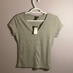 Rue 21 gray shorts leave snap front t-shirt